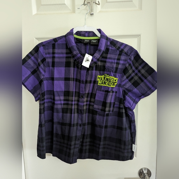 Disney her universe haunted Mansion purple plaid top - Picture 1 of 6